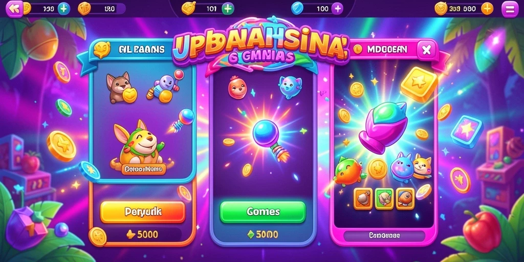 Tampilan utama permainan dengan karakter yang menarik.