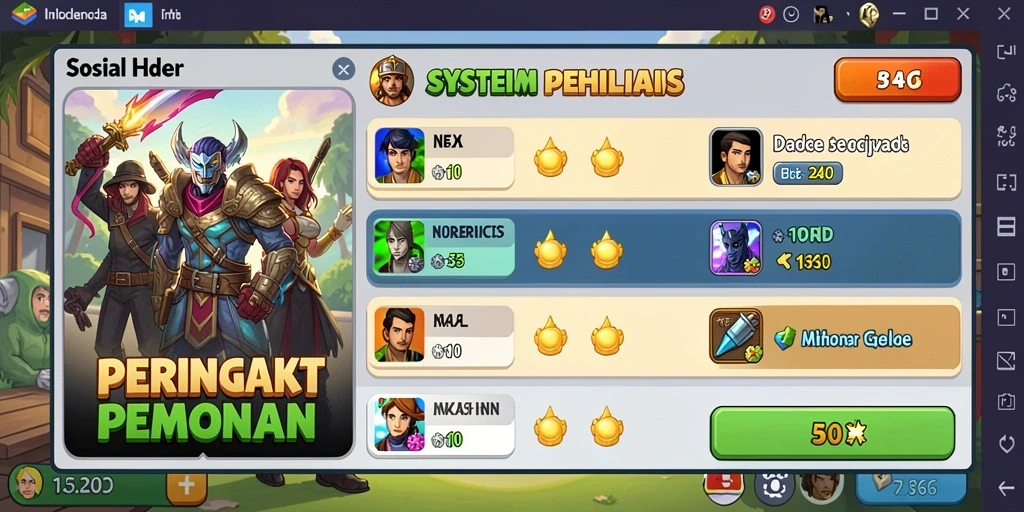 Tampilan antarmuka permainan yang menarik.